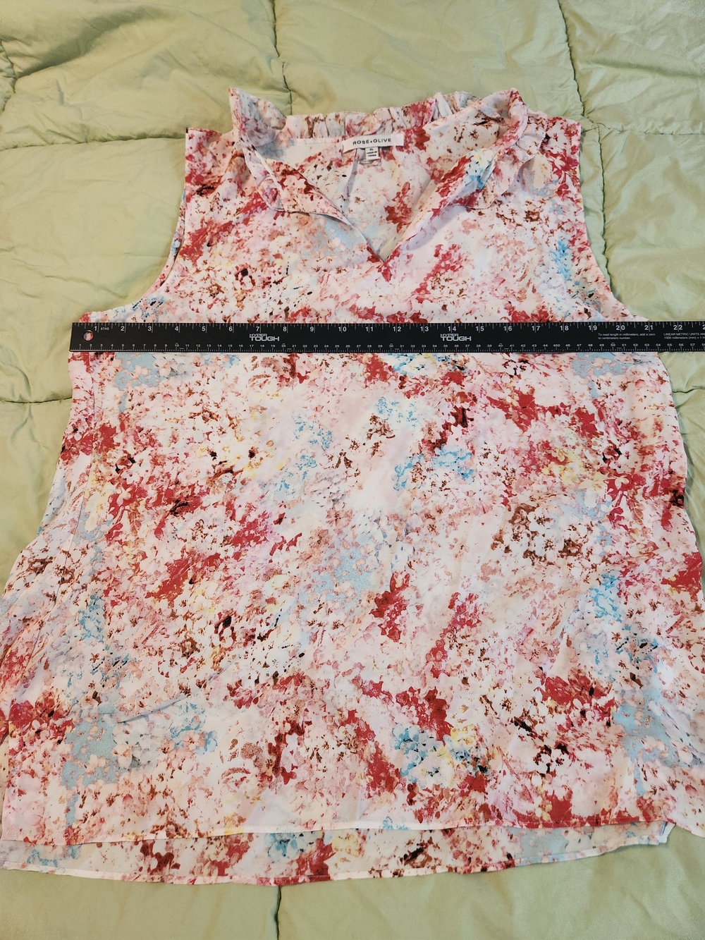 Rose & Olive Pink Multicolor Abstract Sleeveless V-Neck Camisole